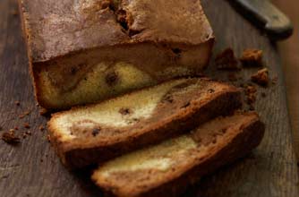 Chocolate and vanilla marble cake