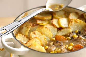 Chicken and sweetcorn hotpot
