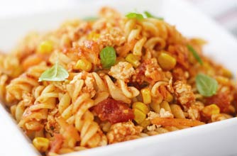 Spicy chicken and sweetcorn Bolognese Spicy chicken and sweetcorn Bolognese