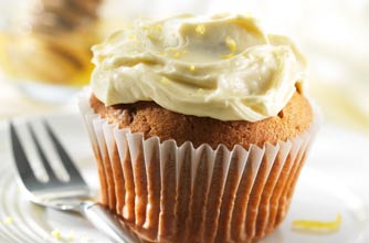 Banana bran muffins with honey frosting