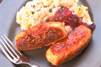 Chicken and bacon sausages Chicken and bacon sausages