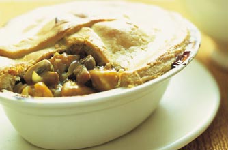 Weight Watcher's chicken and mushroom pie