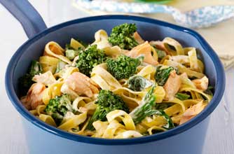 Broccoli and salmon tagliatelle recipe Broccoli and salmon tagliatelle recipe