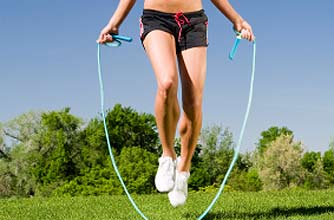 a woman skipping a woman skipping