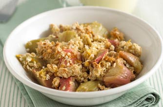ginger rhubarb crisp and low-fat custard recipe
