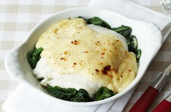 Cheesy haddock and spinach bake recipe