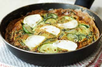 Courgette and goats' cheese frittata recipe Courgette and goats' cheese frittata recipe