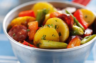 Chorizo and potato tapas