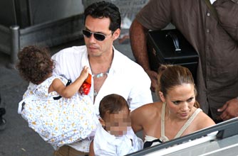 Jennifer Lopez and Marc Anthony with twins Max and Emme