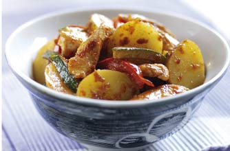 Chicken and potato stir fry Chicken and potato stir fry