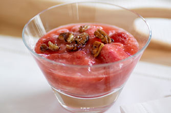 Harry Eastwoods's honey, rhubarb and raspberry compote with pecans recipe