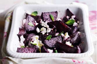 Roasted minty beetroot and goat's cheese salad Roasted minty beetroot and goat's cheese salad