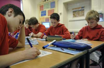 Children sitting exams