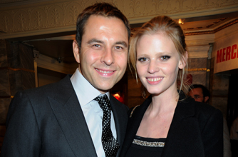 David Walliams and Lara Stone