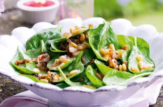 Essentials wilted spinach and pine nut salad Essentials wilted spinach and pine nut salad