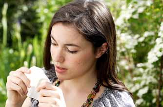 Woman with hay fever