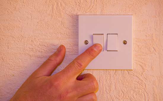 Turning the light switch off
