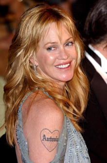 Melanie Griffiths, celebrity tattoo, tattoo Melanie Griffiths, celebrity tattoo, tattoo