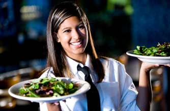 Teenage girl waitressing Teenage girl waitressing