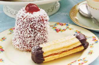 Cake With Red Jam And Coconut On Top Cake With Red Jam And Coconut On Top