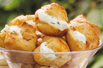 Cheese and chive puffs Cheese and chive puffs