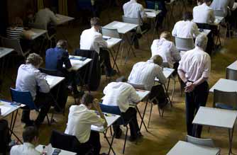 Students sitting exams