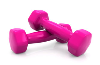 Pair of pink dumbells Pair of pink dumbells