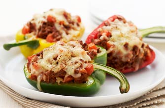 Cheesy Bolognese-stuffed peppers recipe Cheesy Bolognese-stuffed peppers recipe