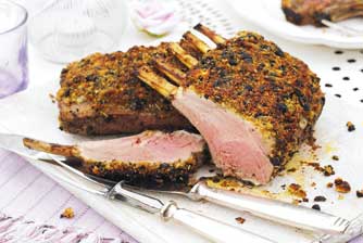Feta and black olive crusted rack of lamb recipe Feta and black olive crusted rack of lamb recipe
