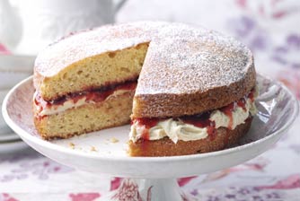 Classic Victoria sponge with white chocolate buttercream