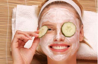 Woman with a face mask