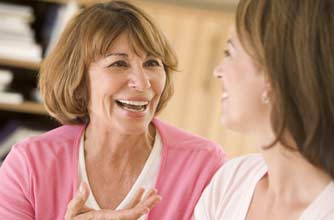 Women chatting and laughing