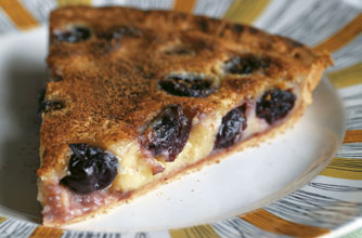 White chocolate cherry tart,