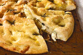 Cheese filled focaccia bread