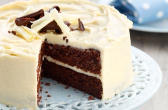 Double chocolate fudge cake with vanilla and white chocolate buttercream, Nielsen-Massey Vanillas