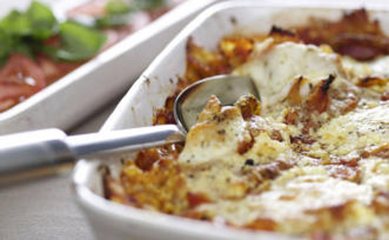 Dinner of the day: pasta bake with pumpkin