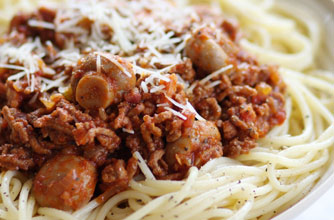 Speedy spaghetti bolognese