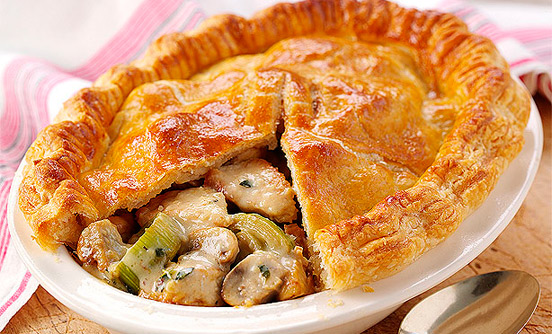 Turkey, leek and mushroom pie Turkey, leek and mushroom pie