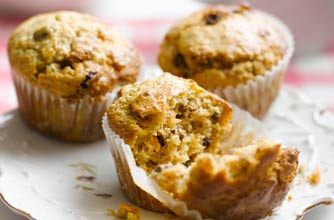 Carrot and raisin muffins
