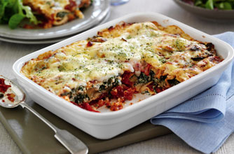 Spinach, tomato and red pepper cannelloni 