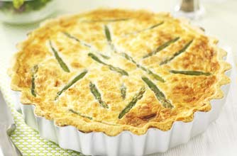 Leek and asparagus quiche 