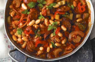 Woman's Weekly Andalusian style chorizo with beans Woman's Weekly Andalusian style chorizo with beans