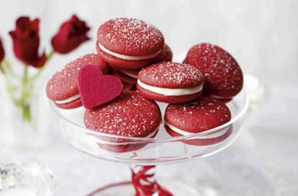 Red velvet whoopie pies