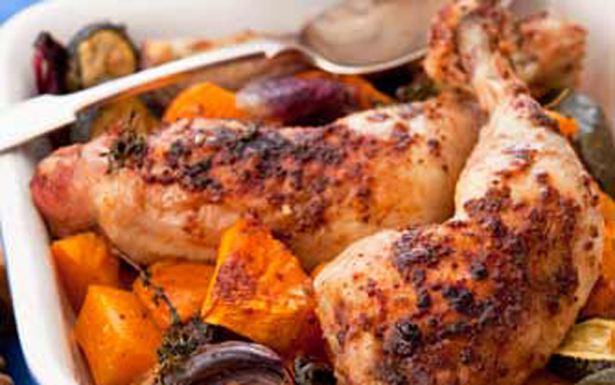 Maple-glazed chicken with butternut squash Maple-glazed chicken with butternut squash