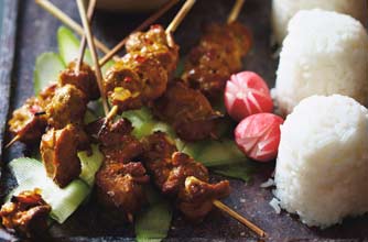 Indonesian pork skewers