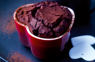 Heart fondant chocolate cakes 