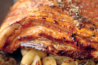 The Hairy Biker's roast belly of pork