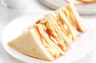 Peanut butter and fruit burst sandwich