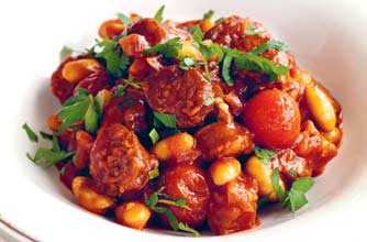 Chilli beans with chorizo and beans