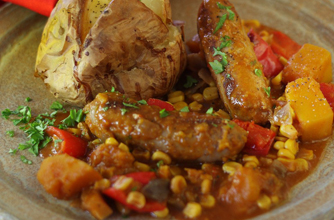 Slow cooked sausage casserole